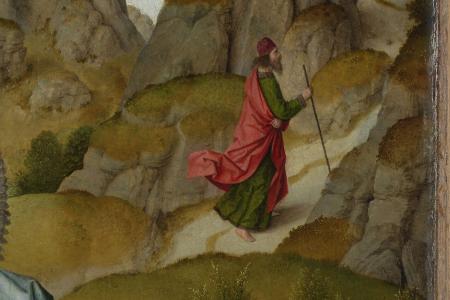 Het Laatste Avondmaal. Detail uit paneel rechtsonder