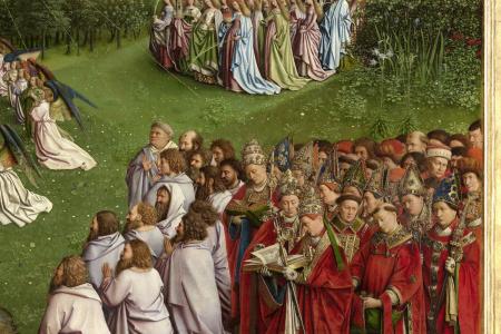 het Lam Gods: De Aanbidding van het Lam Gods Detail