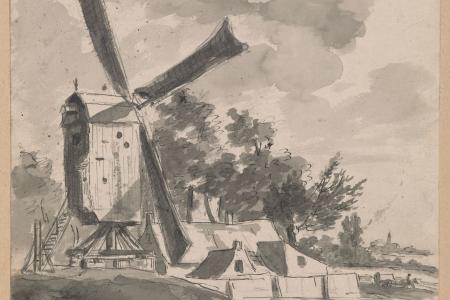 Landschap met watermolen