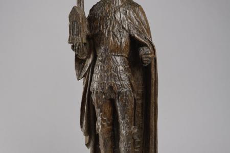 Anoniem, heiligenbeeld Sint-Gerardus van Brogne, tweede helft 15de eeuw, hout