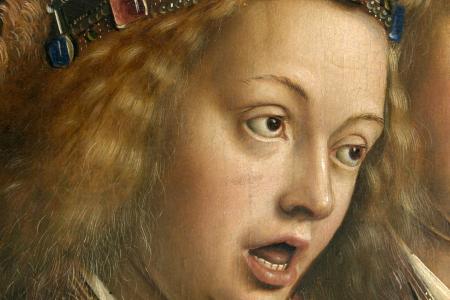 het Lam Gods: detail uit paneel De Zingende Engelen