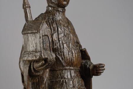 Anoniem, heiligenbeeld Sint-Gerardus van Brogne, tweede helft 15de eeuw, hout