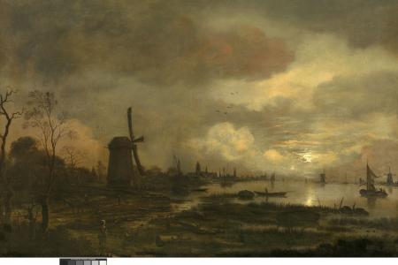 Landschap bij maneschijn