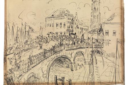 Cavalcade op de Hoogbrug in Mechelen  Opsinjoorke