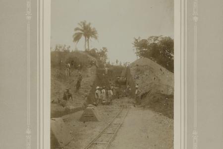 Aanleg spoorweg in Congo