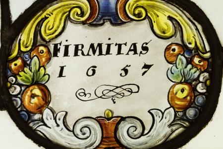 Samengesteld glasraam 'Firmitas 1657' van Herkenrode, 1659