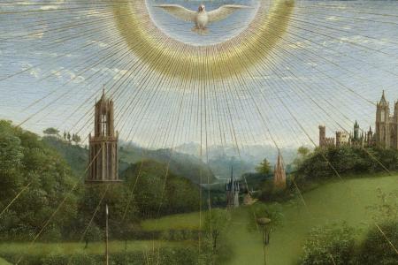 het Lam Gods: De Aanbidding van het Lam Gods Detail