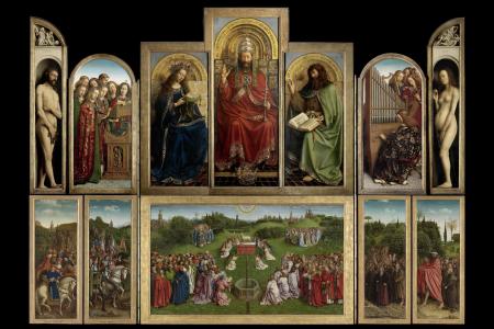het Lam Gods: overzichtsbeeld van het open retabel