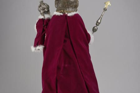 Arnold II Cleersnijders (1707-1783), Onze-Lieve-Vrouw-Presentatie met zilveren kroontjes en scepter, 17de eeuw, gepolychromeerd hout, zilver