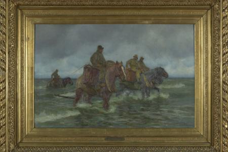 Paardenvissers in zee