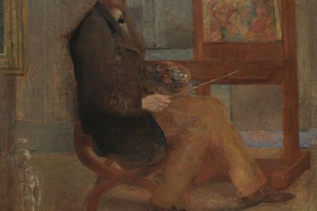 Ensor voor zijn schildersezel