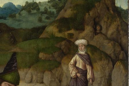 Het Laatste Avondmaal. Detail uit paneel rechtsboven