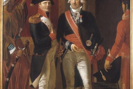 Burgemeester De Croeser ontvangt Napoleon Bonaparte op het Brugse stadhuis in 1804