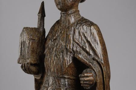 Anoniem, heiligenbeeld Sint-Gerardus van Brogne, tweede helft 15de eeuw, hout