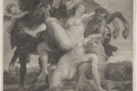 Castor en Pollux ontvoeren de dochters van Leucippus  Hilaria en Phebe