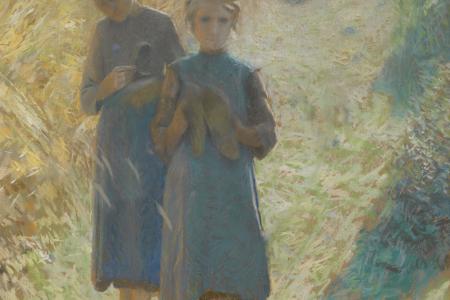 Meisjes in het veld