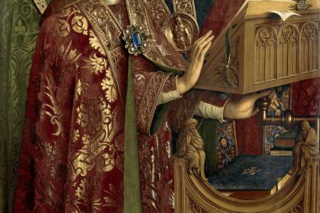 het Lam Gods: detail uit paneel De Zingende Engelen