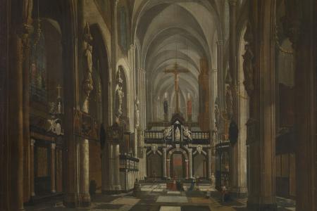 Interieur van de voormalige Sint-Donaaskerk in Brugge