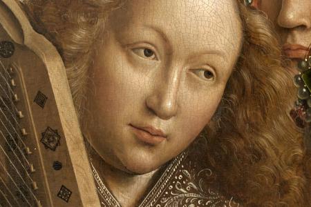 het Lam Gods: detail uit Paneel De Musicerende Engelen