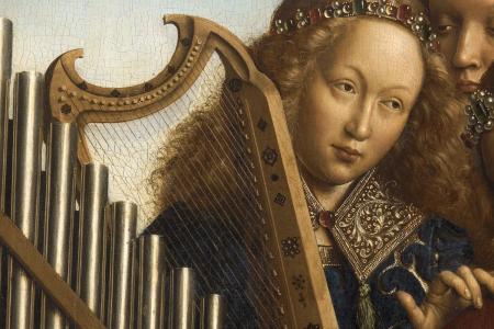 het Lam Gods: detail uit Paneel De Musicerende Engelen