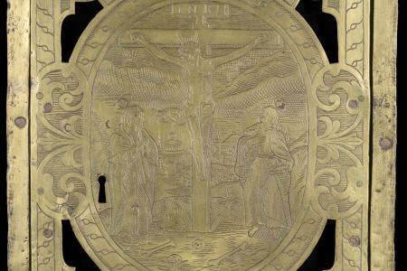 Deur van de sacramentstoren in Sint-Niklaaskerk te Gent