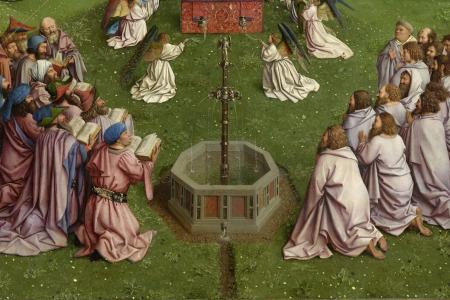het Lam Gods: De Aanbidding van het Lam Gods Detail