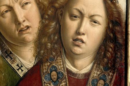 het Lam Gods: detail uit paneel De Zingende Engelen