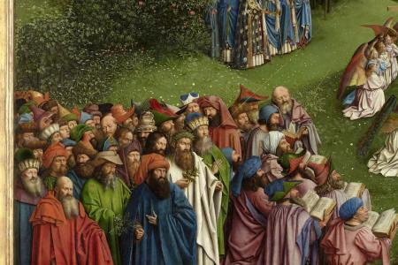 het Lam Gods: De Aanbidding van het Lam Gods Detail