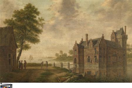 Gezicht op het kasteel Carmosteyn in Hombeek