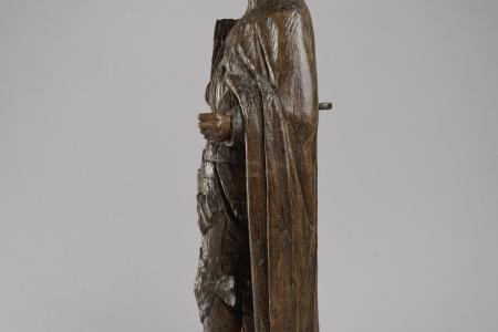 Anoniem, heiligenbeeld Sint-Gerardus van Brogne, tweede helft 15de eeuw, hout