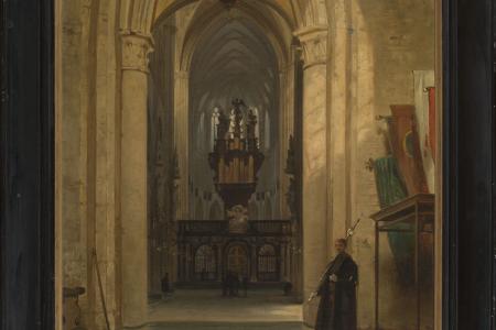 Binnenzicht van de Sint-Salvatorkerk  gezien vanuit het westerportaal