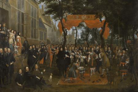 De ontvangst van Charles II en zijn broers in de Schuttershof