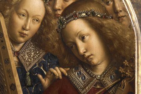 het Lam Gods: detail uit Paneel De Musicerende Engelen