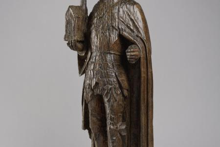 Anoniem, heiligenbeeld Sint-Gerardus van Brogne, tweede helft 15de eeuw, hout