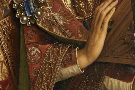 het Lam Gods: detail uit paneel De Zingende Engelen