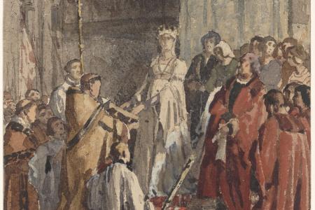 Maria van Bourgondië zweert de privileges van de stad te eerbiedigen  1477