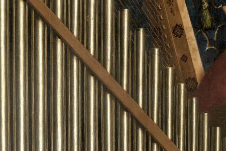 het Lam Gods: detail uit Paneel De Musicerende Engelen