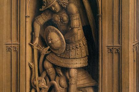het Lam Gods: detail uit paneel De Zingende Engelen