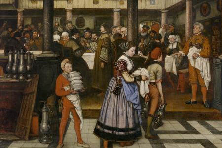 Frans Floris gaat naar een feest van de Sint-Lucasgilde